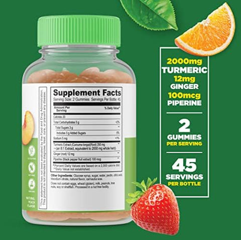 Lifeable Vitamin D 10000 Iu + Turmeric Curcumin Gummies Bundle Great Tasting Vitamin Supplement Gluten Gmo Chewable Gummy