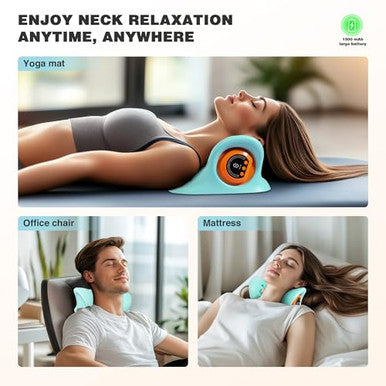 Gysien Neck Massager Neck And Shoulder Relaxer With Heat 3 Modes Portable Pillows For Pain Relief And Muscle Relax 26 Angle Cervical Traction Device For Back Shoulder