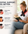Dus Red Light Therapy For Neck Portable 660Nm & 850Nm Infrared Light Device For Muscle Relaxation Skin Firming Pain Relief & Improved Circulation Rechargeable With Timer