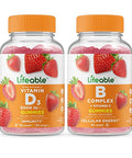 Lifeable Vitamin D 5000 IU + B Complex Gummies Bundle Great Tasting Vitamin Supplement Gluten Free GMO Free Chewable Gummy