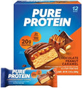 Muscletech Whey Protein Powder Bundle Phase8 4.6Lb Chocolate Protein Powder + Pure Protein Chocolate Peanut Caramel Protein Bars 12 Count