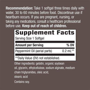 Nature's Way Pepogest Peppermint Oil 60 Softgels. Pack of 3