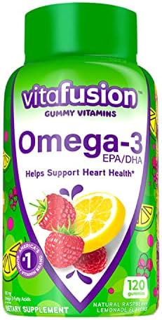 Viactiv Calcium Chews and Vitafusion Omega3 Gummy Vitamins Bundle 60 Calcium Chews for Bone Health + 120 Omega3 Gummies for Heart Health
