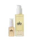Alo Head-to-Toe Glow Oil + Travel | Glow-Boosting Natural Dry Body Oil | Jojoba, Amla, Aloe & Vitamin E | Hydrates & Nourishes Skin | Citrus Scent | 3.2 + 0.7 Oz