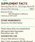 Red Raspberry B60 Alcohol-Free Herbal Extract Tincture, Concentrated Liquid Drops Natural Red Raspberry (Rubus idaeus) Dried Leaf (2 fl oz)