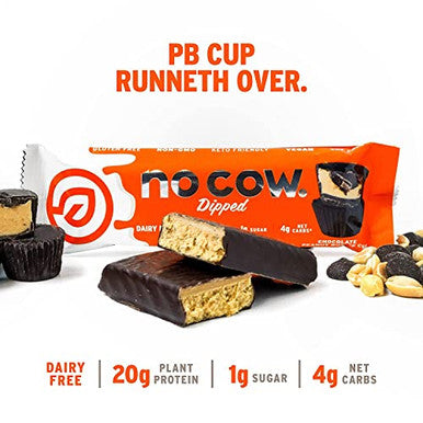 No Cow High Protein Bars 20G Plus Plant Based Vegan Protein Keto Friendly Low Sugar Low Carb Low Calorie Gluten Naturally Sweetened Dairy Non Gmo Kosher (Chocolate Peanut Butter Cup)