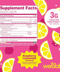 Wellah Creatine For Women (50 Servings) Raspberry Lemonade - 3G Of Creatine Monohydrate Powder With Dandelion & Cranberry Extract