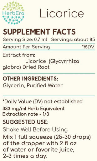 Licorice B60 Alcohol-Free Herbal Extract Tincture, Super-Concentrated (Kan tsau, Glycyrrhiza Glabra) 2 fl oz