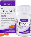Feosol Complete Iron Supplement 30 Count and Colace Stool Softener 60 Count Bundle