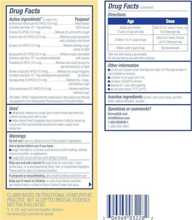 Boiron Chestal Honey Adult Cold And Cough Syrup For Nasal And Chest Congestion Runny Nose And Sore Throat Relief 6.7 Fl Oz (Pack Of 2)