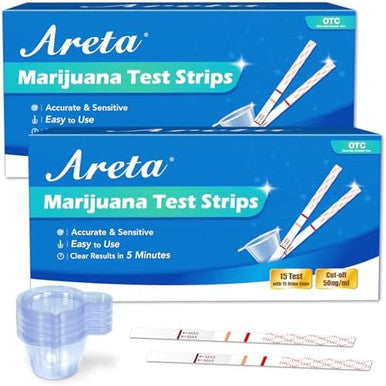 Areta Marijuana Test Strips: Thc Drug Urine At Home Testing Kits For Over The Counter Use Result In 5 Minutes Accurate Drug Screen Test 50Ng/Ml Cutoff Level # Asth114C 15 Tests
