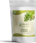 Herbal Hills Alfalfa Powder | 16 Oz (454 Gms) | Green Superfood Dried Whole Young Leaves