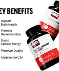 Force Factor Acetyl Lcarnitine Brain Supplement Nerve Support Supplement And Cellular Energy Booster Acetyl Lcarnitine 500Mg Premium Quality Vegan Nongmo 100 Vegetable Capsules