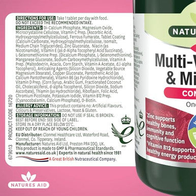 Natures Aid Complete Multi-Vitamin and Minerals 90 Tablets