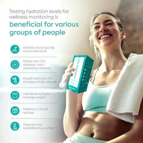 Diagnox Health Diagnox Hydration Test Strips [30 Tests] And 16 Oz Glass Water Bottle