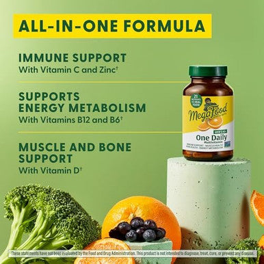 Megafood Men'S 40+ One Daily Multivitamin For Men With Vitamin B, Vitamin D3, Selenium, Zinc & Real Food - Immune Support, Energy Metabolism, And Muscle & Bone Health ÃƒÂ¢Ã¢â€šÂ¬Ã¢â‚¬Å“ Non Gmo Vegetarian - 90 Tabs