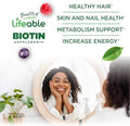 Lifeable Sugar Biotin Gummies 5000Mcg Vitamin B7 Great Tasting Biotin Supplement For Hair Growth Skin And Nail Health Hair Supplement For Women Men Adults 90 Gummies