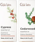 Gya Labs Cypress Essential Oil For Skin & Cedarwood Oil For Hair Set - Aromatherapy Grade Essential Oils Set - 2X10Ml - Gya Labs