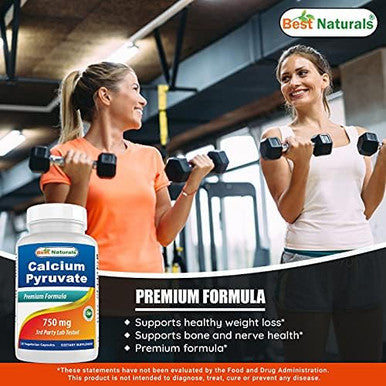 Calcium Pyruvate 750 Mg 120 Capsules By Best Naturals (Pack Of 3)
