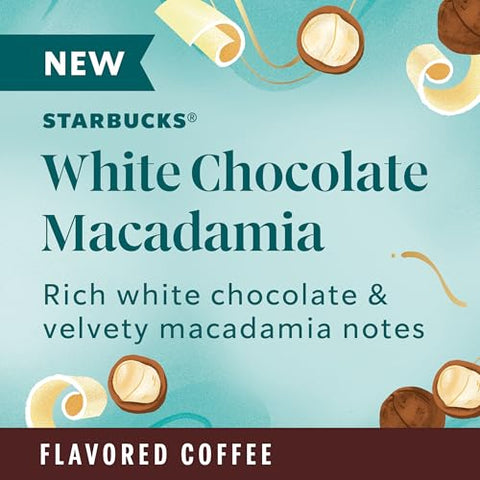 STARBUCKS White Chocolate Macadamia Ground Coffee K-Cup Pods 22 Count 7.9oz Box