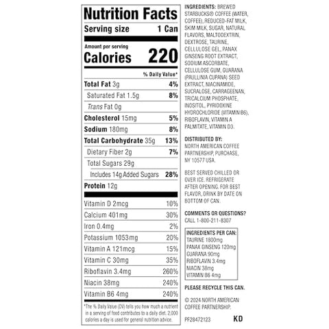 Starbucks - RTD Coffee Doubleshot Energy Drink Coffee Beverage, 15 fl oz Cans (Packaging May Vary) (Pack of 12)