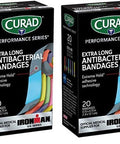 Curad Performance Series Ironman Extra Long Antibacterial Bandage Extreme Hold Adhesive Technology Fabric Bandages.75 x 4.75 Inch 20 Count (Pack of 2)