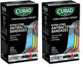 Curad Performance Series Ironman Extra Long Antibacterial Bandage Extreme Hold Adhesive Technology Fabric Bandages.75 x 4.75 Inch 20 Count (Pack of 2)