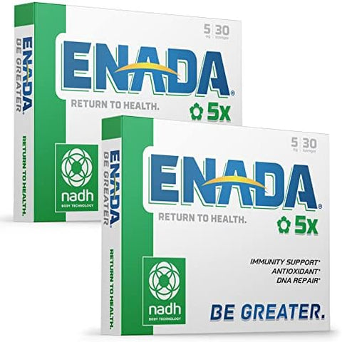 Enada 5Mg Nadh Supplement With Boost Of Chlorophyll Coenzyme Antioxidant Form Of Vitamin B3 Immunity Support Dna Repair Serves As Natural Energy Memory Booster & Restore Body'S Cellular Energy 30 Tablets