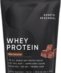 Sports Research Whey Protein Isolate - Sports Nutrition Protein Powder 25G Per Scoop - 2Lb Bag Whey Protein - Dutch Chocolate Bulk Protein Powder, 25 Servings