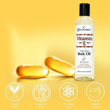 Cococare Natural Vitamin E Antioxidant Body Oil Vitamin Therapy For All Skin Types 8.5 Fl Oz