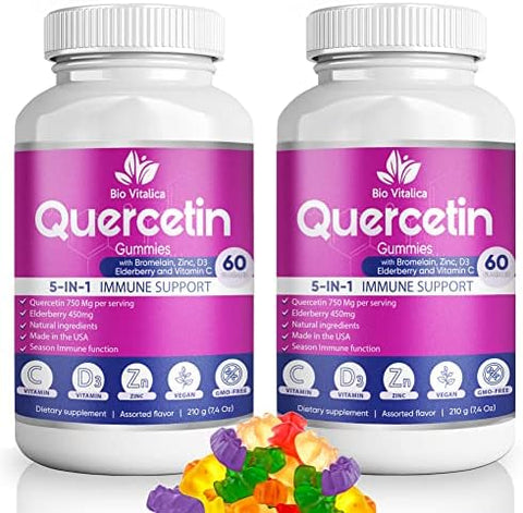 Bio Vitalica (Bundle) Sea Moss Elderberry (1 Pack) & Quercetin (2 Packs) & Sea Moss Ashwagandha (1 Pack)