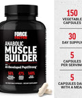 Force Factor Anabolic Muscle Builder Muscle Building Support Supplements For Men Supports Muscle Strength And Recovery Reduces Fatigue With Aideveloped Peptistrong 150 Capsules