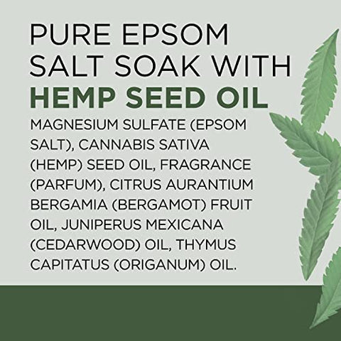 Dr Teal's Pure Epsom Salt, Cannabis Sativa Hemp Seed Oil, 3 lb (Pack of 4)