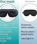 Medi Grade Cotton Sleep Mask With 3D Eye Memory Foam - Travel Sleeping Mask For Women And Men With 2 Ear Plugs And Storage Bag - Blackout Light Blocking