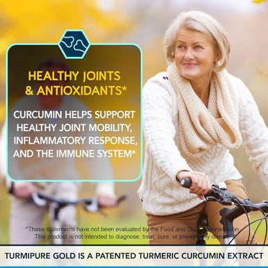 BioEmblem Turmeric Curcumin with Clinically Studied TurmiPure 1 Small Capsule Daily with 24x More Absorption Joint Support and Healthy Inflammation Turmeric Supplement Non GMO