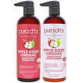 Pura D'Or Apple Cider Vinegar Thin2Thick Set (16Oz X 2) Acv Shampoo & Conditioner Clarifying - Biotin Keratin Caffeine Castor Oil Aloe - All Hair Types Men & Women (Packaging May Vary)