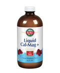 KAL Liquid Cal-Mag+ Vitamin D-3 | Natural Raspberry Flavor | Healthy Bones, Muscle & Heart Support | 30 Servings | 16 oz