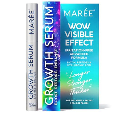 Maree Lash Serum For Eyelash Growth Advanced Eyelash Serum To Grow Lashes & Brows Hyaluronic Acid Biotin Peptides & Vitamins For Thicker Longer Eyelashes And Eyebrows Suero De PestaÃƒÂ±as