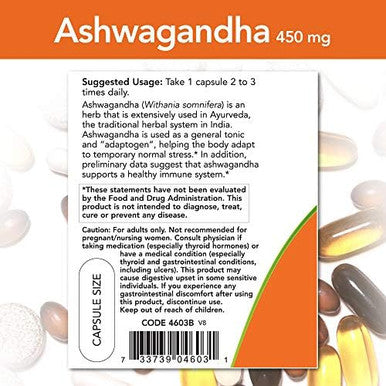 Now Foods Ashwagandha Extract 450Mg 90 Vcaps (Pack Of 2)