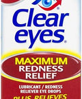 Clear Eyes Maximum Redness Relief Eye Drops | Relieves Drying, Burning & Irritations | 0.5 Ounce per Box | 6 Boxes Total