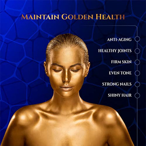 Goldopus Marine Collagen Peptides Capsules With Hyaluronic Acid Coenzyme Q10 Vitamin C - Preserve Beauty And Youth - Promote Firm Skin Strong Nails&Hair Healthy Joints 90 Capsules 1 Month Supply