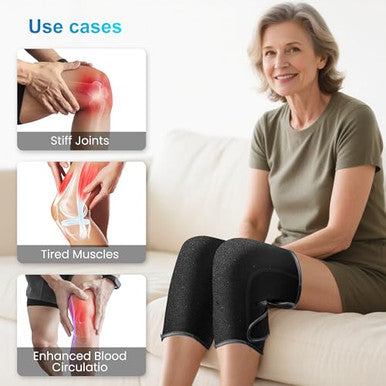 Comfier Heated Knee Massager With Vibration Graphene Heating Knee Wrap With 5 Modes Adjustable Size For All User
