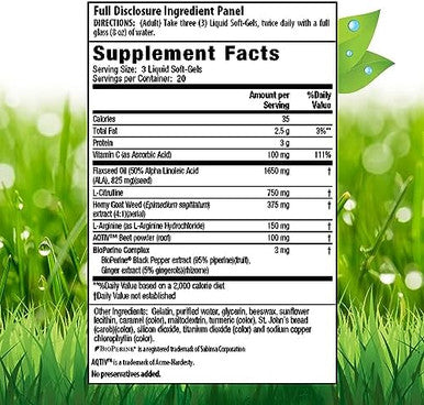 Irwin Naturals Lcitrulline + Larginine 60 Liquid Softgels Booster For Men With Beet Root Supports Blood Flow