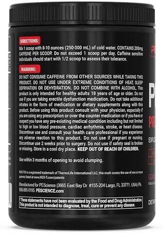 Pescience Prolific-1 Pre Workout Powder For Men & Women With L-Citrulline Nitric Oxide Booster Energy Powder & Nootropic For Focus Preworkout Without Beta Alanine â€“ 25 Scoops Guava Pineapple Punch