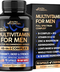 Nutraharmony Multivitamin For Men - B-Complex Whole Foods & Enzymes - Energy Focus & Brain Men'S Health Complex - 46In1 Mens Multivitamin - Bioavailable & Gentle On Stomach - Made In Usa - 90 Capsules 1/Day