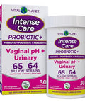 Vital Planet - Intense Care Vaginal Ph & Urinary Probiotics For Women Plus Organic Prebiotics Postbiotics And Parabiotics 65 Billion Cfu And 64 Strains Immune And Digestive Health 30 Ct