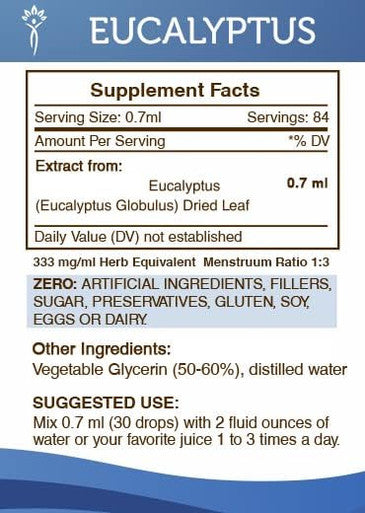Secrets of the Tribe Eucalyptus Tincture Alcohol-Free Extract, High-Potency Herbal Drops, Tincture Made from Eucalyptus (Eucalyptus Globulus) Dried Leaf 2 oz