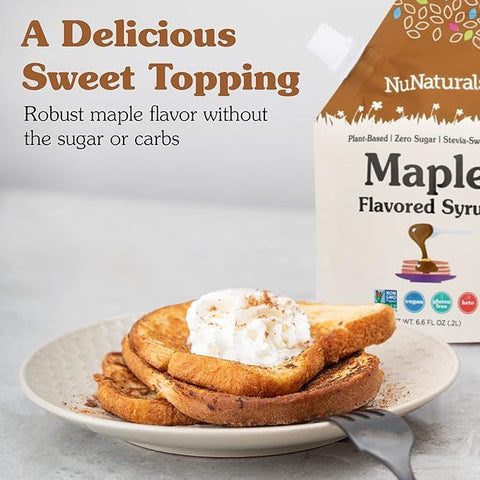 NuNaturals Pourable Maple Caramel Chocolate Stevia Syrup SugarFree Syrup 6.6oz 3 Pack (MultiPack)