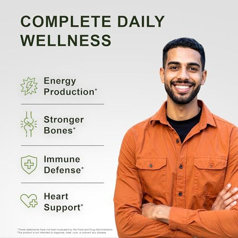 Noor Vitamins Halal Vitamins Daily Multivitamin Halal Vitamin for Women and Men 30 Vitamins and Minerals A B12 C Iron Zinc to support general health NonGMO Halal Multivitamin (2 Month Supply)