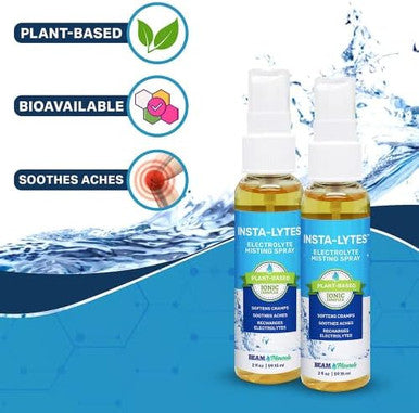 Beam Minerals Micro-Boost Humic Mineral Blend & Electrolyze Liquid And Insta-Lytes Natural Liquid Electrolytes 2Oz And Happy-Lytes Fluvic Electrolyte Misting Spray 2Oz